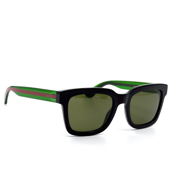 NEW GUCCI GG0001SN 002 BLACK GREEN AUTHENTIC SUNGLASSES - Picture 1 of 12